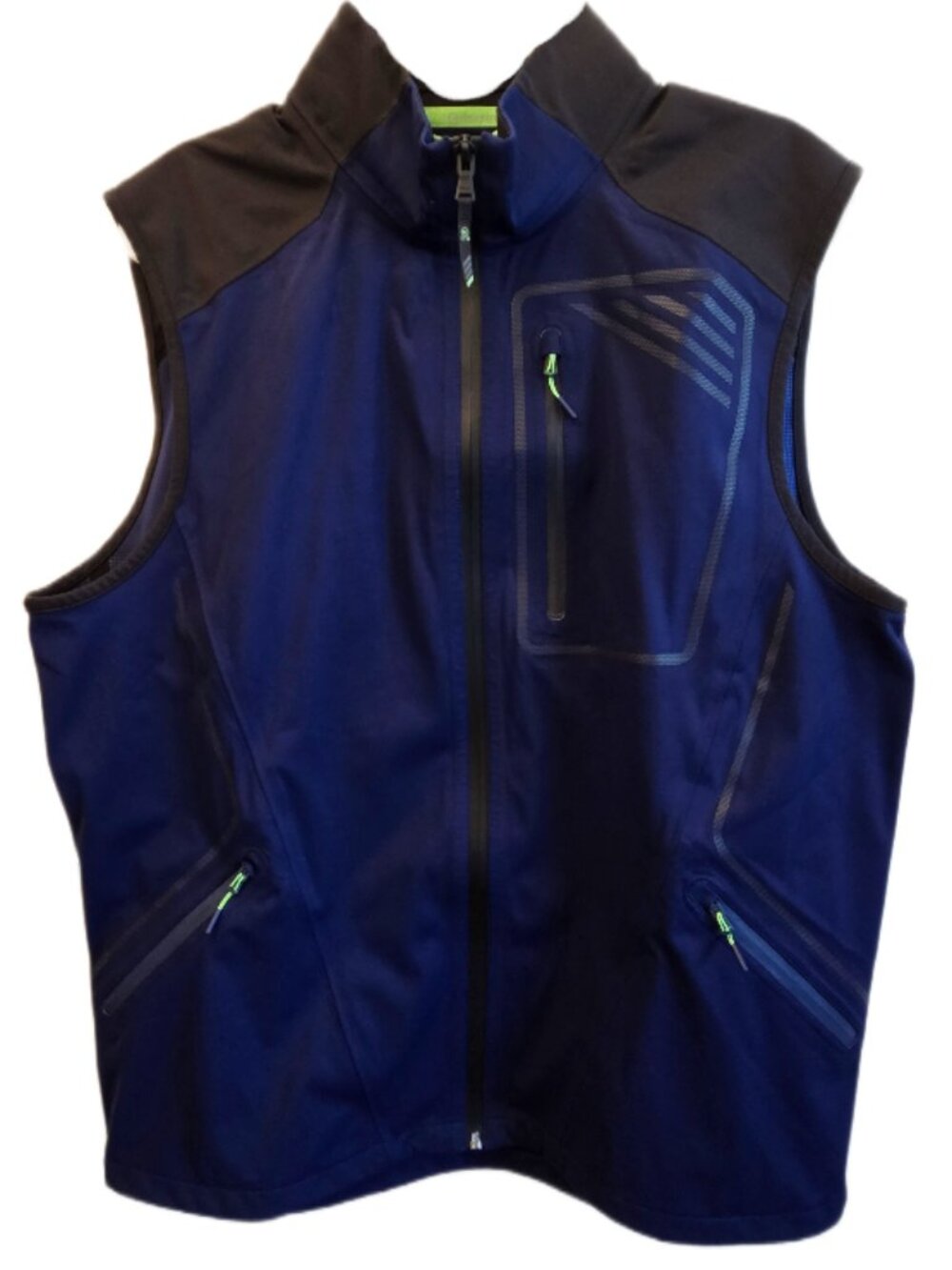 Vineyard Vines Men's Performance Golf On-The-Go Hybrid Vest – Deep Bay/Black